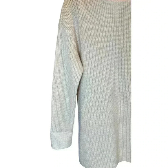 LOFT Pale Pink Boat Neck Wool Blend Sweater With Side Slits  Size Medium - Picture 2 of 9